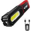 Smiling Shark Lampada di Lavoro, Lampade di Ispezione Torcia Magnetica 1200 mAh Ricaricabile 5 Modalità Luminose Portatile Lampada da Officina con Gancio e Clip per Riparazione Campeggio (1 Pezzo)