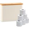 Relaxdays Portarotolo Relaxdays, 12 rotoli, HxLxP: 34,5 x 45 x 15 cm, stoffa, bambù, portabici per rotoli, beige