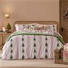 furn. Wylder Spruce Stripe Set Copripiumino (Avena - Singolo) | Reversibile Festivo Natalizio Albero Di Pino 100% Cotone Spazzolato Retro A Righe Biancheria Da Letto Facile Da Curare
