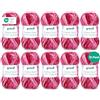 Gründl Cotton Quick Print 10 x 50 g, Fucsia-cranberry ciliegia | filato per maglia e uncinetto, filato dai vivaci colori, 100% cotone, cotone per uncinetto, certificato OEKO-TEX, 50g/125m