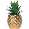 BLASCOOL Ananas artificiale in vaso, decorazione per casa, ufficio, cucina, tavolo (oro)