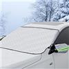 Vastsea Copertura del Parabrezza Dell'auto, Parasole per la Parabrezza Anteriore, Copertura del Finestrino Dell'auto, Ripiegabile per Evitare i Raggi del Sole, Applica a per Auto SUV Furgoni(D'argento)