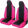 Auto Accessori Lupex Coprisedili Auto Compatibili con Aygo, sedili con poggiatesta integrato, coppia anteriore, fodere protezione sedile, modello universale (Nero - Fucsia)