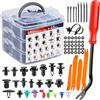 INF 1 set di 680 clip di fissaggio per auto, con attrezzi, fascette e cuscinetto in spugna, rivetti universali per paraurti, nylon + ABS