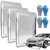 Poweka 3 Vasca di Raccolta per Auto in Acciaio Inox, 60 x 40 x 2 cm, Antiruggine, Vasca Raccolta Olio Motore, Piastre per Forno