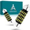 AURORIONCG Lampadina Siluro LED 36mm C5W, Luci Plafoniera e Targa 12V 24V | Flusso luminoso 320lm con chip 3014, Tonalità bianco freddo 6000K, Driver a corrente costante, Raffreddamento in alluminio