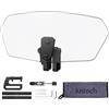 Justech Parabrezza Moto Spoiler di Estensione Parabrezza del Vento con Clip Regolabile Cupolino Spoiler Parabrezza Prolunga Deflettore Universale per Moto -Staffa Nera e Trasparente