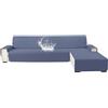 YSTELLAA Copridivano 2 Posti Con Penisola(L 210 CM), Blu Grigio | Copridivano Angolare Destra/Sinistra Universale Reversibile, Fodere Divano Forma L Antigraffio, Facile Lavare