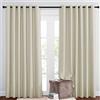 PONY DANCE Pannelli Divisori Tenda Termica Isolante Freddo - Tende Moderne per Soggiorno Tende Oscuranti con Anelli Tende Camera da Letto 2 Pezzi L 200 x A 210 cm, Beige Chiaro