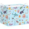 decalsweet Grande Cesto Portabiancheria con Manici, 36L Pieghevole Cesta Giochi Bambini, Cestino Portaoggetti per Vestiti Giocattoli, Cesta Porta Giochi per Ragazze Ragazzi (Animali Marini)