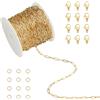 UNICRAFTALE Catena A Maglie 5m Catene In Acciaio Inossidabile Chirurgico 316 Catene A Maglie Dorate Larghe 2.5mm Rotolo con 20 Fermagli A Moschettone e 50 Anelli Aperti Accessori per Gioielli