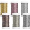 TLDBATICE Cordino Metallico 6 Rotoli, Filo Glitter Oro 300m 0,4mm x 50m