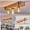 HOFSTEIN Montgomery, plafoniera moderna in metallo/legno in colore nero/naturale, apparecchio dal design scandinavo con travi in legno (60 cm), 3 luci, 3 prese E27, senza lampadine
