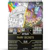 In Textu Libro da colorare per adulti segreti delle fate, carta 200 g/m² | Rilegatura a spirale, A4, qualità premium, 30 disegni, 300 modelli a colori, per matite e pennarelli acrilici|Alcol|Acqua