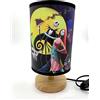 GAIBIJA Jack and Sally - Lampada da tavolo da comodino con base in legno, decorazione per la stanza o ottima idea regalo