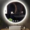 Dripex Specchio da bagno rotondo, 50 x 50 cm, illuminazione a LED, con