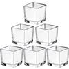 Briful 8 x 8 x 8 cm vetro decorativo Cube, vaso di vetro, cubo di vetro, vaso quadrato in vetro color argento, ideale come decorazione per matrimoni