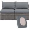Hoowarm Copri Cuscino Divano da Esterno Copriseduta per Divano Grigio Elasticizzato 1/2/3 posti Copricuscini per Mobili da Giardino, per Patio, Terrazza e Uso Interno/Esterno(Gray,100-125cm (2pcs))