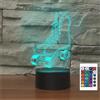 FLRXHK Lampada notturna a LED con illusione 3D a forma di pattini a rotelle, lampada da tavolo con telecomando, 16 colori, luce notturna a LED ottica, decorazione per la stanza dei bambini