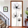 Generic Adesivi per Porte Interne 3D Fiori geometrici astratti Carta da Parati Porta Autoadesiva 77 x 200 cm Bianco Pellicola Decorativa Poster Murale per Pareti e Porte Decorazione Casa