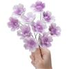 FANLUTYIN Ceramic Flower Bouquet Set of 10 Handmade Ceramic Roses Simulated Flowers Floral Decorations, Creative Gifts for Flora Home Decor (Purple peony, 10 Inch (Pack of 10))