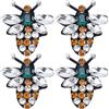 GORGECRAFT 4 Pezzo Toppe Ricamate con Strass e Perline, Insetti, Spille di Cristallo, Toppe da Cucire per Jeans, Giacche, Abbigliamento, Scrapbooking, Borsette, Scarpe, Toppe Decorative Fai da Te
