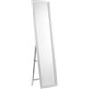 Baroni Home Specchio da Terra con Struttura in Acciaio, Specchio a Figura Intera con Supporto Pieghevole con Cornice Decorata in Legno, Riccioli Bianchi, 40x150 cm