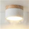 Temgin Faretti LED Bianchi Soffitto Rotondo Cubo Faretto Cucina per Interni Senza Forare, 12W IP65 Legno Plafoniera Bagno Corridoio Cilindro Bianco Caldo Esterno IRC82 Non da Incasso Ø10cm Alluminio