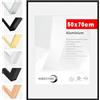 HIMEETIME® 1x Cornice 50x70 cm,Cornice nero in metallo,Cornice per documenti 50x70 cm Collage grande,Cornice in metallo Cornice in alluminio,Cornice per quadri 50x70 Cornice per foto