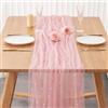 GZRXIOUS Runner Da Tavola Rosa In Tulle Con Perle 75x300cm