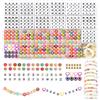 Liangding Lettere per Braccialetti 7 X 4 mm, 980 Pezzi A-Z Alfabeto Perline con Cuore e Occhio, Kit per Braccialetti dell'Amicizia, Collane