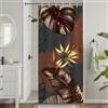 Uiiooazy Tenda Doccia Antimuffa 90x180cm Nero Tropicale Borgogna Giungla