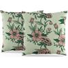 ggaimwf Copricuscini a fiori 50x50cm Cuscini a fiori estetici Annata Verde Rosa Federe floreali Confezione da 2 Cuscini in stile country per divano Soggiorno Giardino Esterno Patio Bifacciale