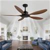 SXWNBIFH Ventilatore da soffitto Moderno a 6 velocità con Telecomando, Senza Luce, Silenzioso, con Motore DC Reversibile, 5 Pale, Ideale per Patio, Soggiorno, Camera da Letto e Sala da pran