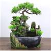 PIOJNYEN Fontana da interni, pianta verde, fontana da giardino, fontana da tavolo, decorazione Zen meditazione cascata 28X20X15CM