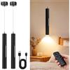 Aukimo Lampada a sospensione a batteria, con batteria 5000 mAh, dimmerabile, 2700 K-6000 K/3 colori, lampada a sospensione a batteria con telecomando, lampada a sospensione senza corrente per cucina