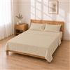 Homebliss Completo Letto Microfibra 180x200+30 / 260x280 + 50x80 2PCS, Beige | Microfibra spazzolata 90 g/m², morbida e traspirante; lenzuolo sotto con angoli da 30 cm che resta teso tutta la notte