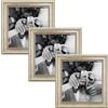 CABBEL Cornice portafoto 30x30 cm argento - Set da 3 - Cornice barocca in stile antico con vetro acrilico infrangibile - per foto, poster, certificati - elegante e decorativa