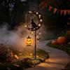 Generic Luce solare da giardino a forma di gatto nero e zucca di Halloween, impermeabile, gatto nero su luna crescente con lanterna a zucca appesa, decorazione da esterno per giardino, patio, prato (B-1 pezzi