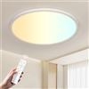 OTREN Plafoniera LED Soffitto 28W 2800lm Dimmerabile con Telecomando, Ø30CM | Lampada da Soffitto Rotonda 3000K-6500K con Luce Notturna, Timer e Memoria, IP44 per Bagno, Cucina, Camera da Letto, Balcone