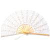 Generic Ventaglio vintage portatile per matrimoni in pizzo, elegante ventaglio pieghevole per feste estive, decorazione per costumi, regalo per festival (Stile A Bianco)
