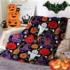 BNREDA Coperta accogliente di Halloween che si illumina al buio, coperta arancione con stampa di zucca e pipistrello spettrale che si illumina al buio, decorazione morbida e soffice del divano (B, 100x130cm)