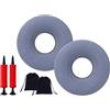 Abiyou 2 Pezzi Cuscino Rotondo Ortopedico Gonfiabile, Cuscino Gonfiabile con Pompa, Donut Cuscino Gonfiabile Ad Anello, Inviare Borsa per Stoccaggio, per Auto, Ufficio e Viaggi