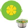 JYYWTSI Coperchio Anti Trabocco Silicone 26 cm Verde, Coperchio in Silicone per Pentole e Padelle, Coperchio Antischizzo, Paraschizzi Padella, Coperchio Silicone Microonde e Cottura a Vapore