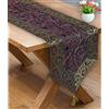 Stylo Culture Etnico Decorativo Runner da Tavolo Elegante Blu Ricamato Ari Zari Viola Arredamento della Cucina Broccato Nappa Floreale Tessuto per Tessuti | 72x14 Pollici (180 x 35 cm)