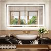 Snowdool Specchio da Bagno a LED, Specchio Cosmetico da 70 x100 cm con illuminazione, Specchio da parete Retroilluminato, Dimmerabile, 3 Colori Luce, Antiappannamento, Funzione Memoria, IP44