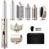 Tqcir Air Styler 8 in 1, Spazzola Rotante per Capelli e Asciugacapelli Ionico, Spazzola ad Aria Calda, Spazzola Lisciante, 110000 RPM, Asciugatura Rapida, Senza Danni da Calore, con Scatola di Stoccaggio