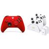 Xbox Wireless Controller, Red+Venom Dock Di Ricarica Doppio con 2 Batterie Ricaricabili - Bianco Series X e S One - Bundle