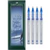 Faber-Castell Penna roller a inchiostro 0, punta da 0,7 mm, confezione regalo con busta, cancelleria per ufficio, lavoro, casa, ecc. - Confezione da 4 (Blu)