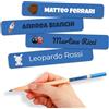 GP TONER Etichette Adesive Personalizzate Scuola Elementare, Adesivi con nome per bambini per scuola e asilo 80 etichette. Etichette impermeabili, Adesivi personalizzati per vestiti e giocattoli Blu navy